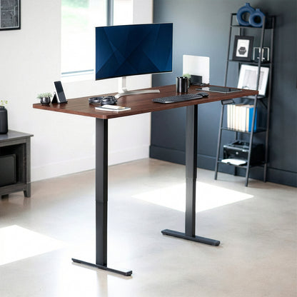 71 x 30 inch dual motor electric desk featuring memory controller height adjustment with memory settings