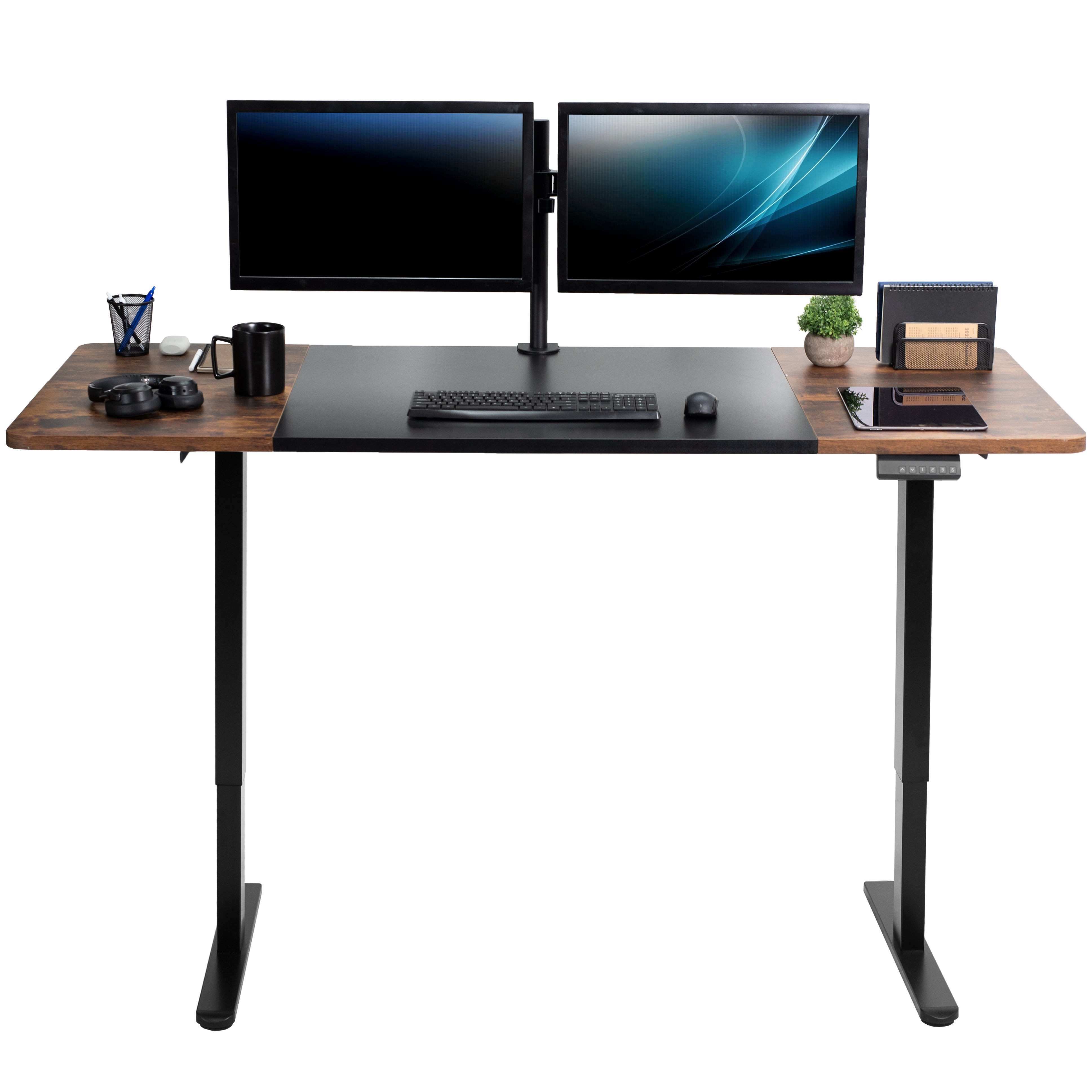 Rustic Electric Height Adjustable 71 x 30 inch Stand Up Desk