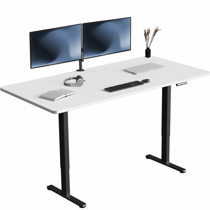 71 x 36 inch dual motor electric desk featuring smart controller height adjustment with memory settings