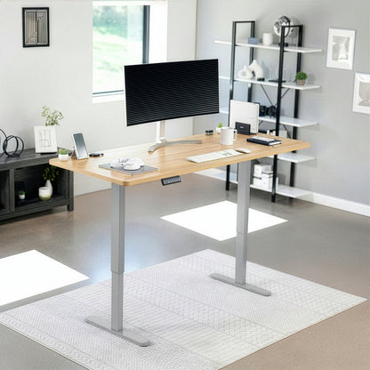 71 x 30 inch dual motor electric desk featuring memory controller height adjustment with memory settings