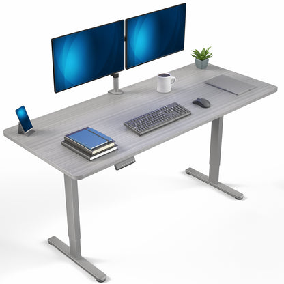 71 x 30 inch dual motor electric desk featuring memory controller height adjustment with memory settings