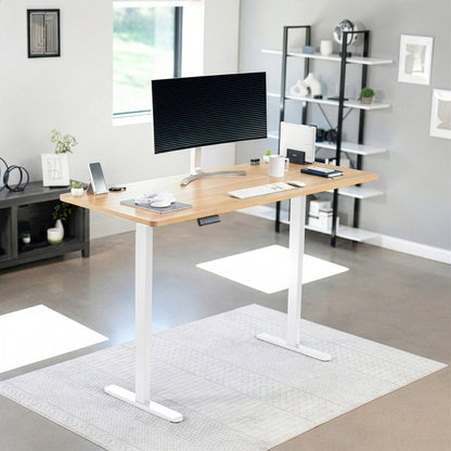 71 x 30 inch dual motor electric desk featuring memory controller height adjustment with memory settings