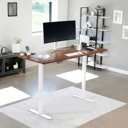 71 x 30 inch dual motor electric desk featuring memory controller height adjustment with memory settings