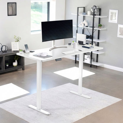 71 x 30 inch dual motor electric desk featuring memory controller height adjustment with memory settings