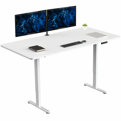 71 x 36 inch dual motor electric desk featuring smart controller height adjustment with memory settings