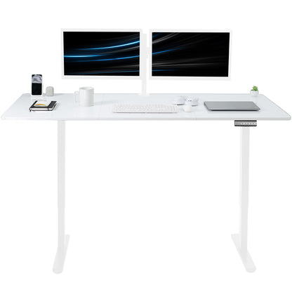 Electric Height Adjustable 71 x 30 inch Stand Up Desk with Dry Erase Whiteboard Top