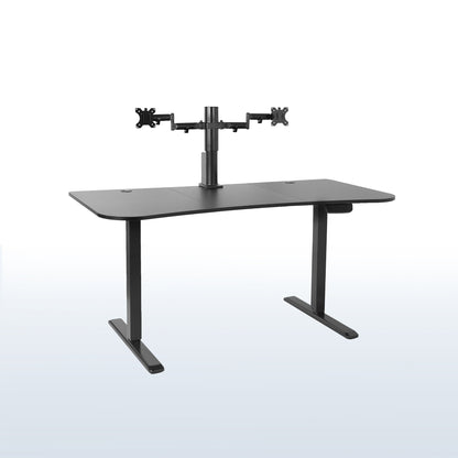 Large smooth curved built-in dual monitor mount desk from VIVO!