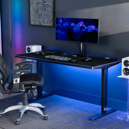 Large 60 x 30 inch Full Size Desk Pad with RGB Lighting for Office Ambience and Immersive Gaming, Oversized Mouse Pad Table Top Cover, 12 Color Modes, Non-slip Base