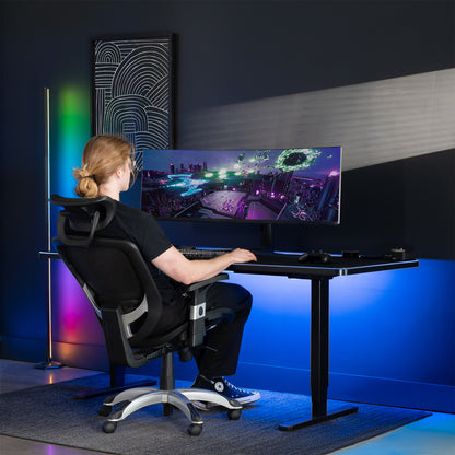 Extra Large 71 x 30 inch Full Size Desk Pad with RGB Lighting for Office Ambience and Immersive Gaming, Oversized Mouse Pad Table Top Cover, 12 Color Modes, Non-slip Base