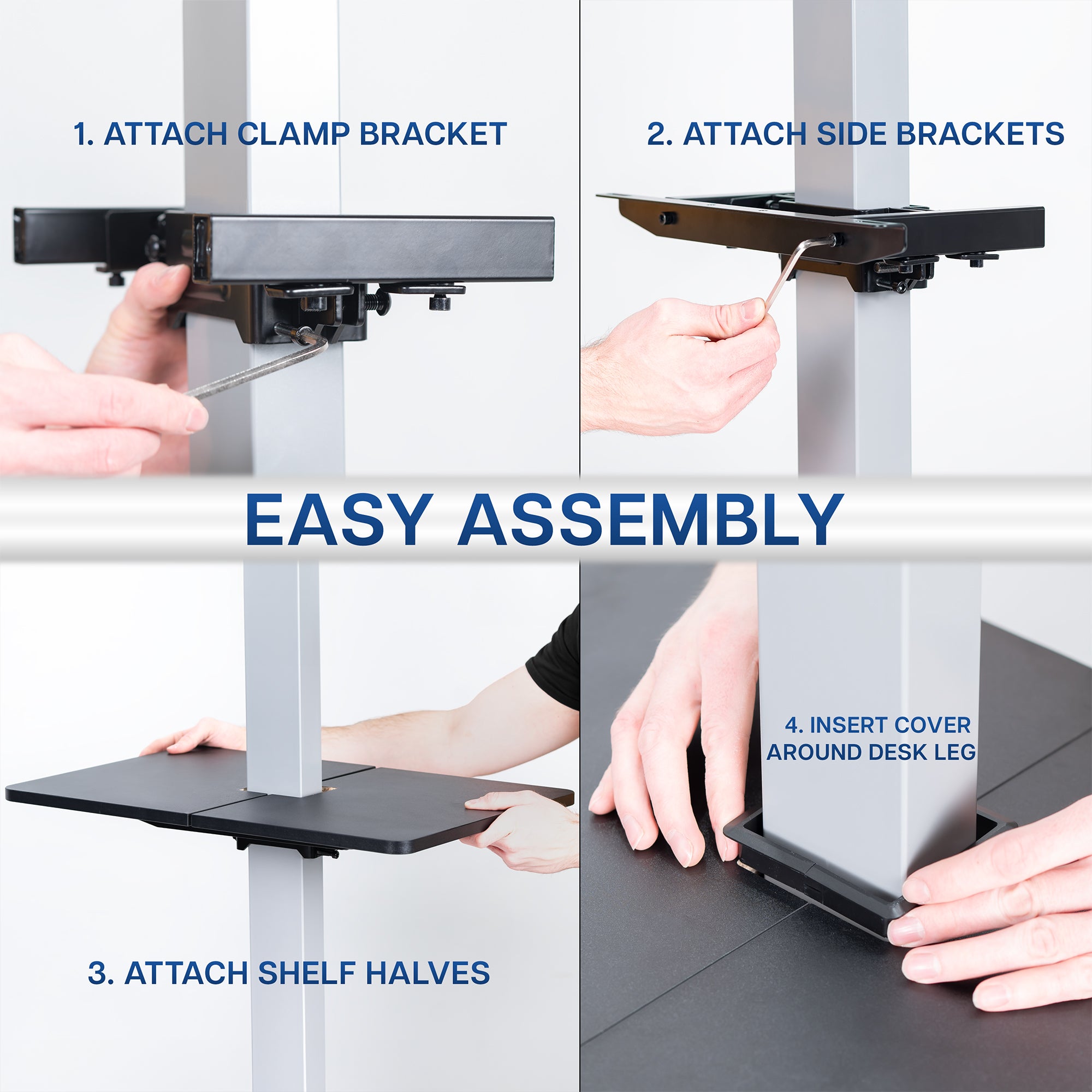 16" Under Desk Leg Shelf