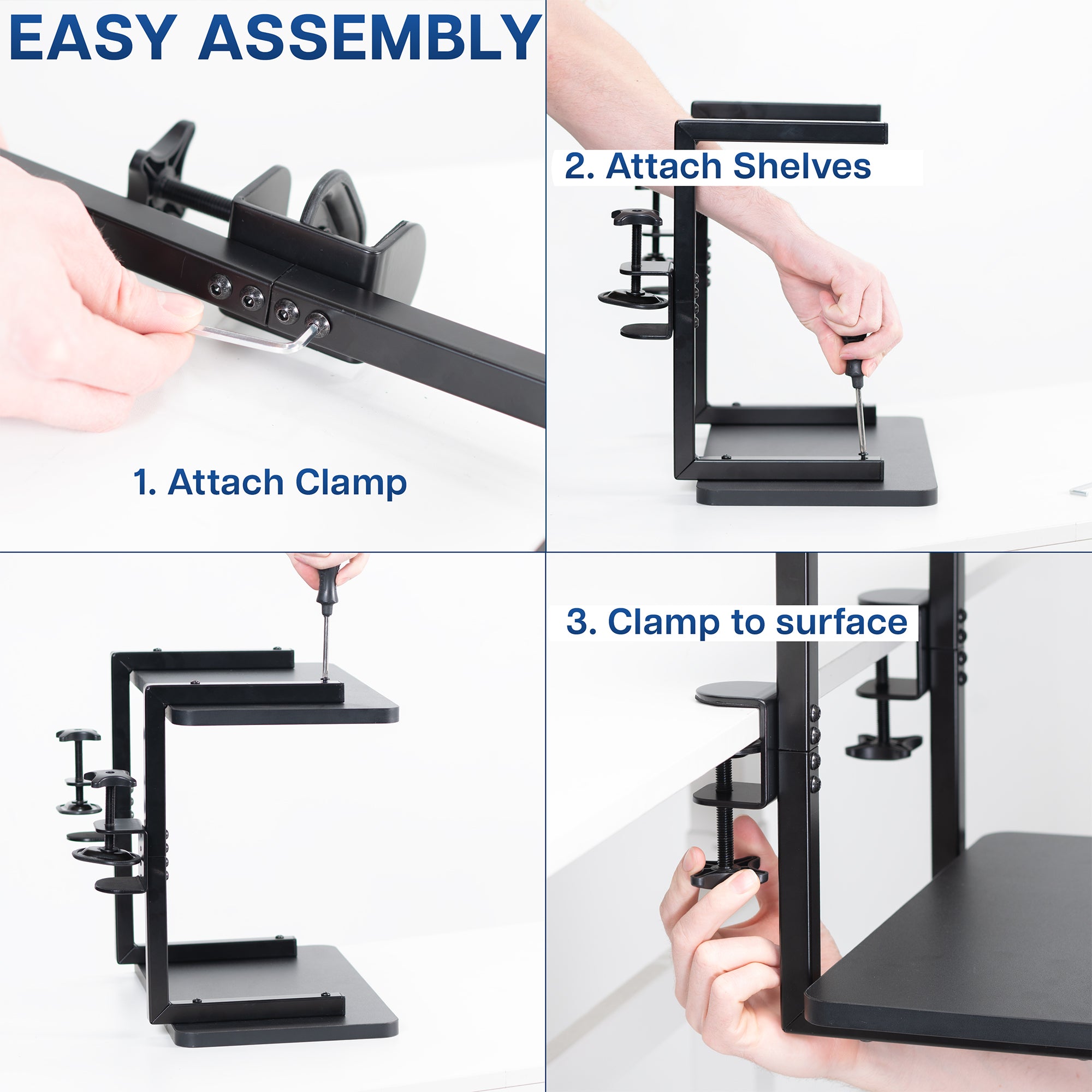 Black Clamp-on 16" Flexible Shelving System