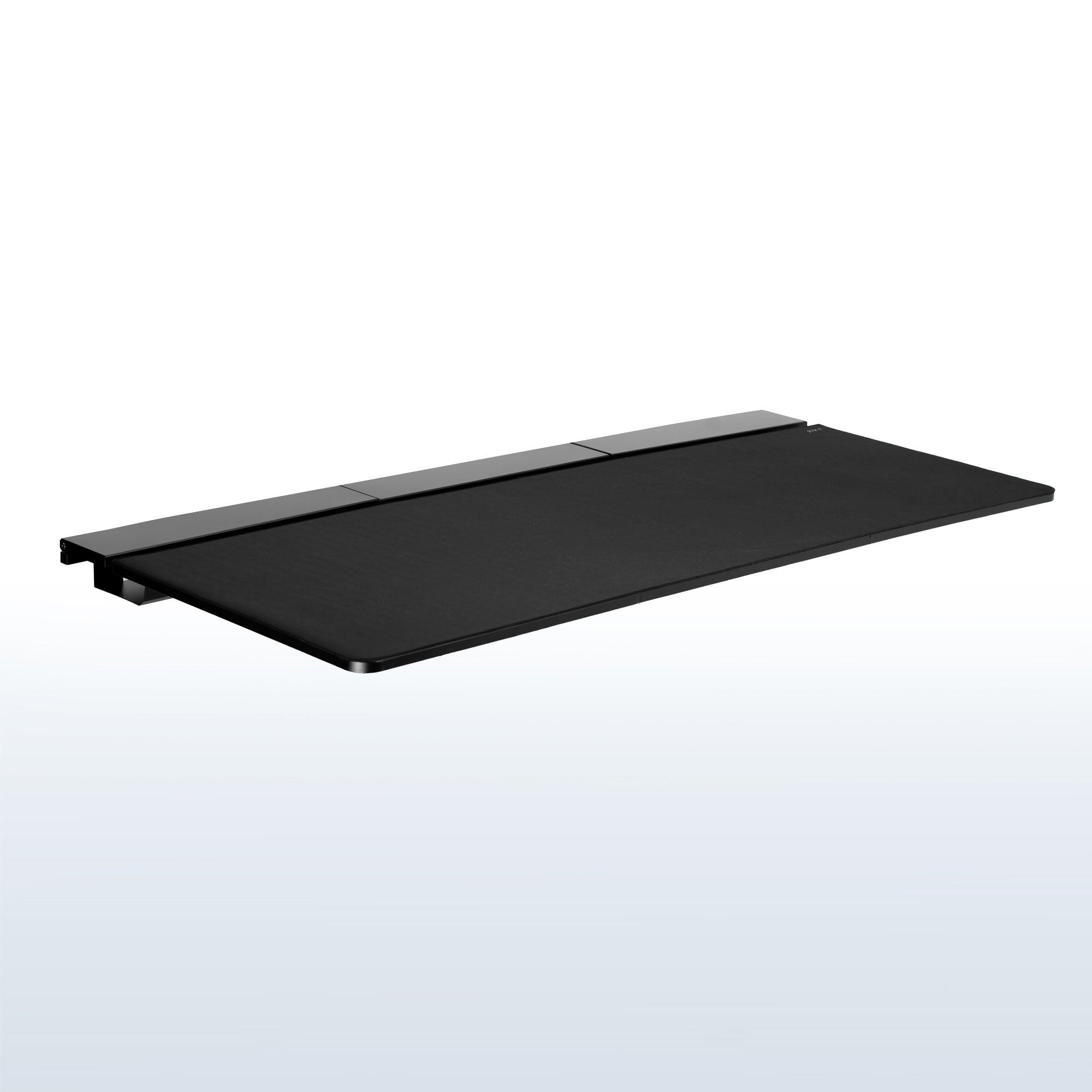 Black desk pad on a white background