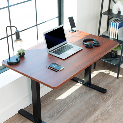 Sturdy desk tabletop for sit or stand electric or manual desk frames.