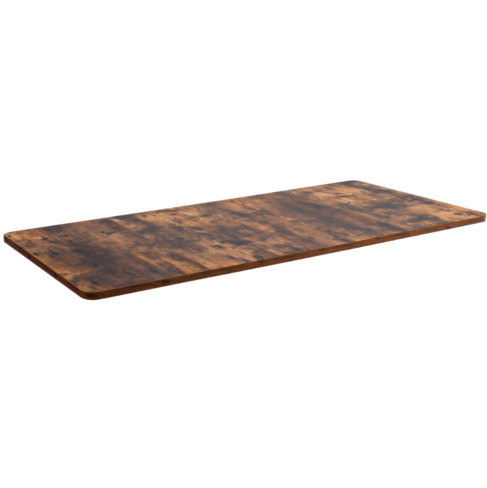 Wide sturdy rustic desk tabletop for office workstation.