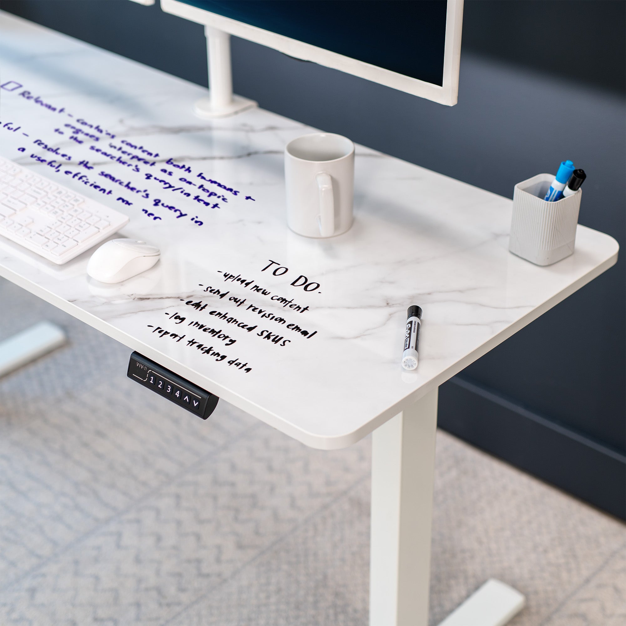 Sturdy desk tabletop for sit or stand electric or manual desk frames.