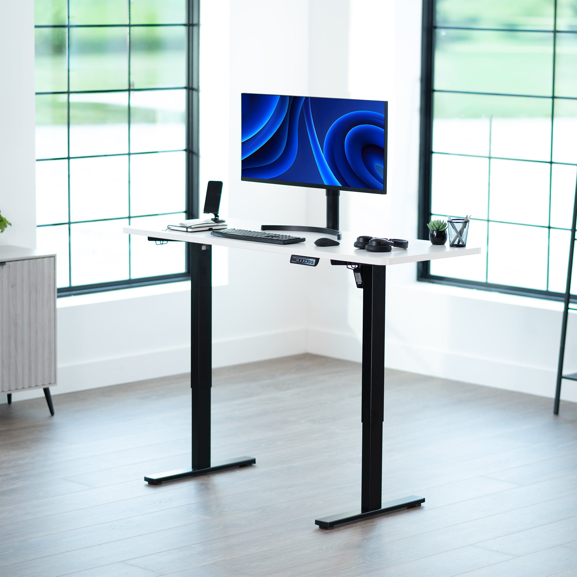 Sturdy desk tabletop for sit or stand electric or manual desk frames.