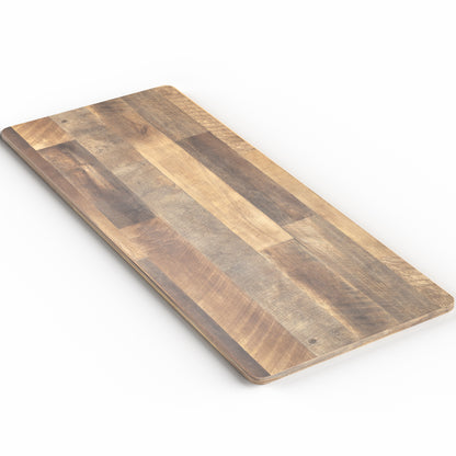 Reclaimed wood, one piece desktop on a white background