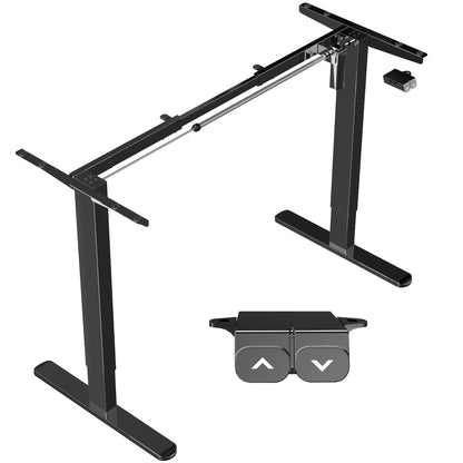 Sturdy ergonomic sit or stand desk frame for active workstation with adjustable height and 2 button controller.