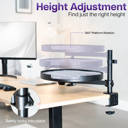 Clamp-on cat bed gives your kitty a comfortable place to rest off of the desk surface.