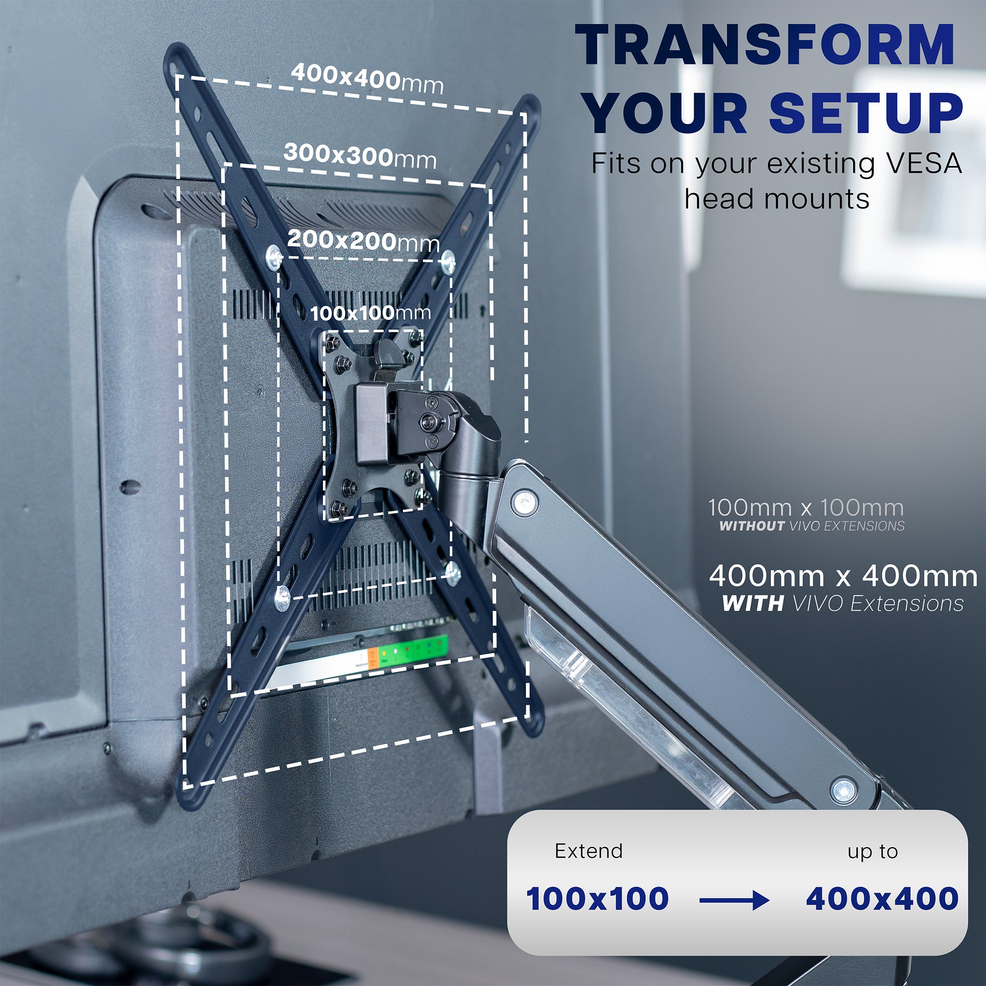 VESA LCD Screen Adapter 75x75 & 100x100 to (100x200-400x400)