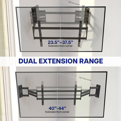 Low Profile Corner Large TV Wall Mount - 75" to 120" Screens
