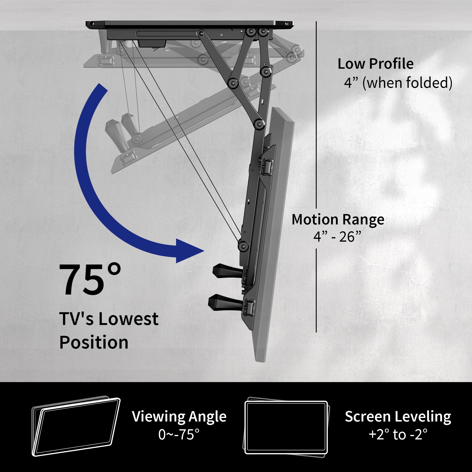 Electric flip-down ceiling TV mount from VIVO.