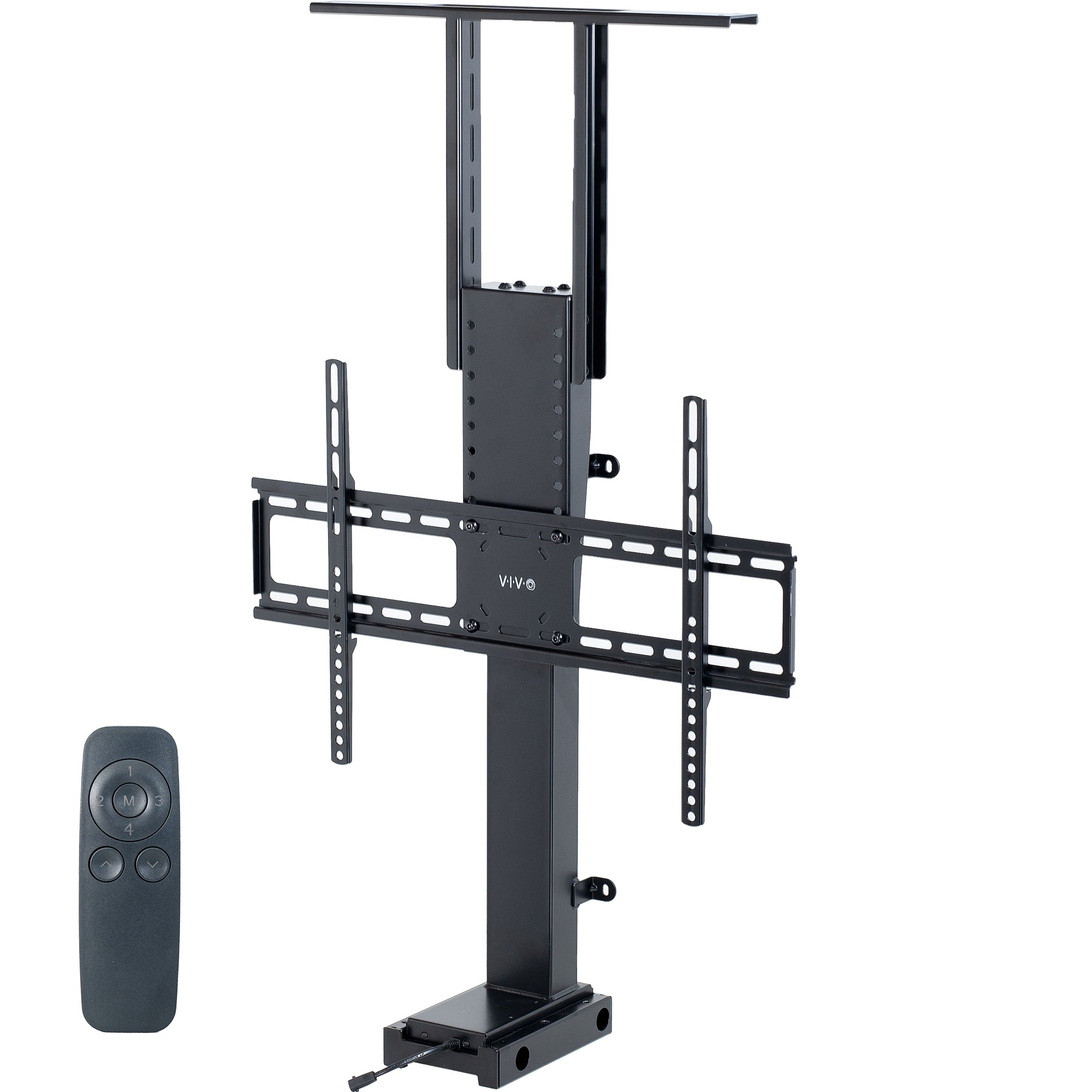  Motorized Large TV Stand for 37 to 77 inch Screens, Vertical Lift Television Stand with Remote Control, Compact TV Mount Bracket