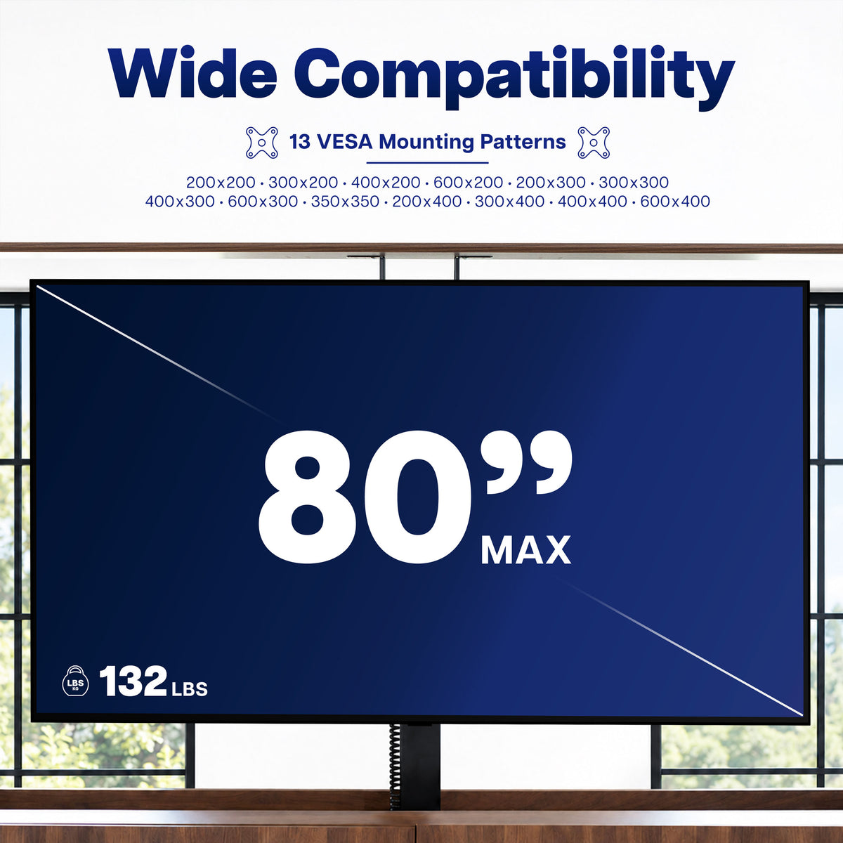 Rotating Motorized TV Stand with Remote Control - 37" to 80" Screens