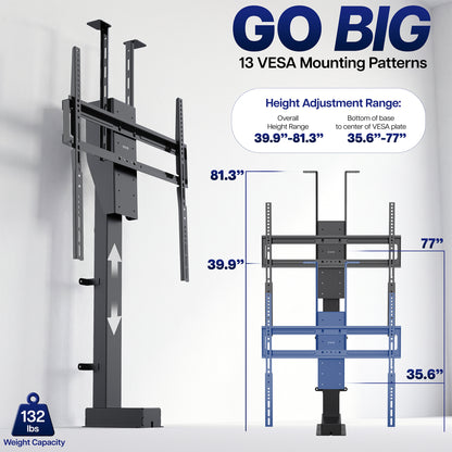 Rotating Motorized TV Stand with Remote Control - 37" to 80" Screens