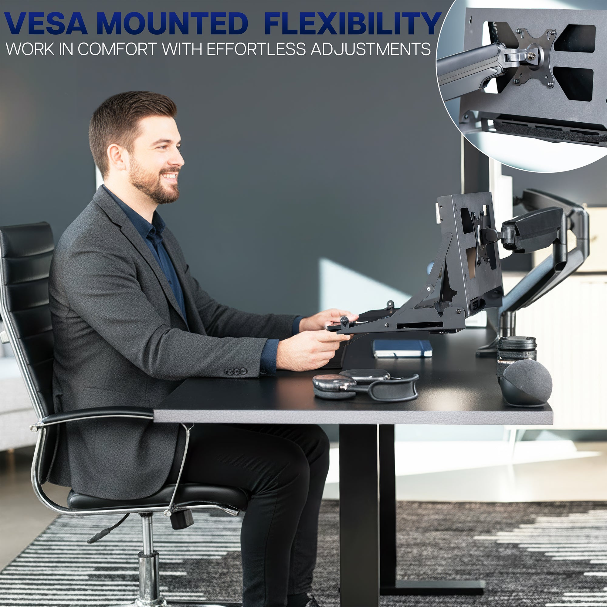 Wall Mounted / VESA Mounted Flip Down Laptop Holder