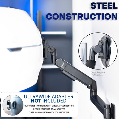 Single Ultrawide Monitor Wall Mount - Up to 57" Screens