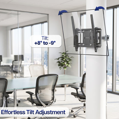 Adjustable column TV mount with full motion tilt, swivel, and extension for customized viewing angles
