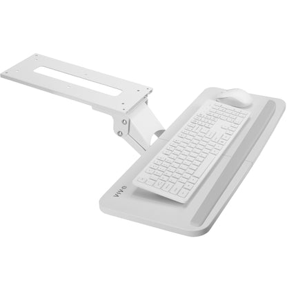 Ergonomic under desk keyboard tray mount with comfortable tilting angles for typing.