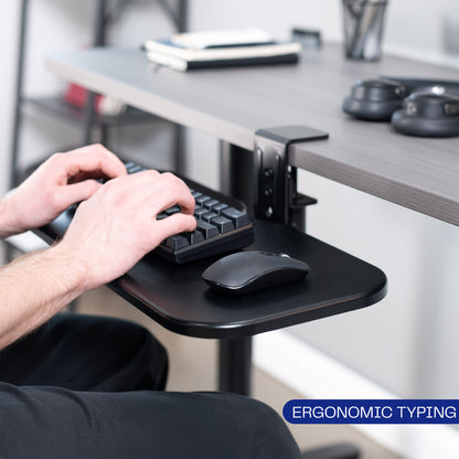 Single Clamp Rotating Keyboard Tray