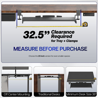 Please make sure that you have enough available desk clearance before purchasing.