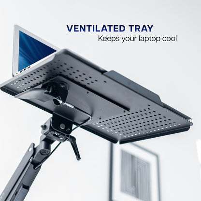 Ventilated tray keeps your laptop cool 