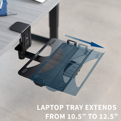 Laptop tray extension from desk