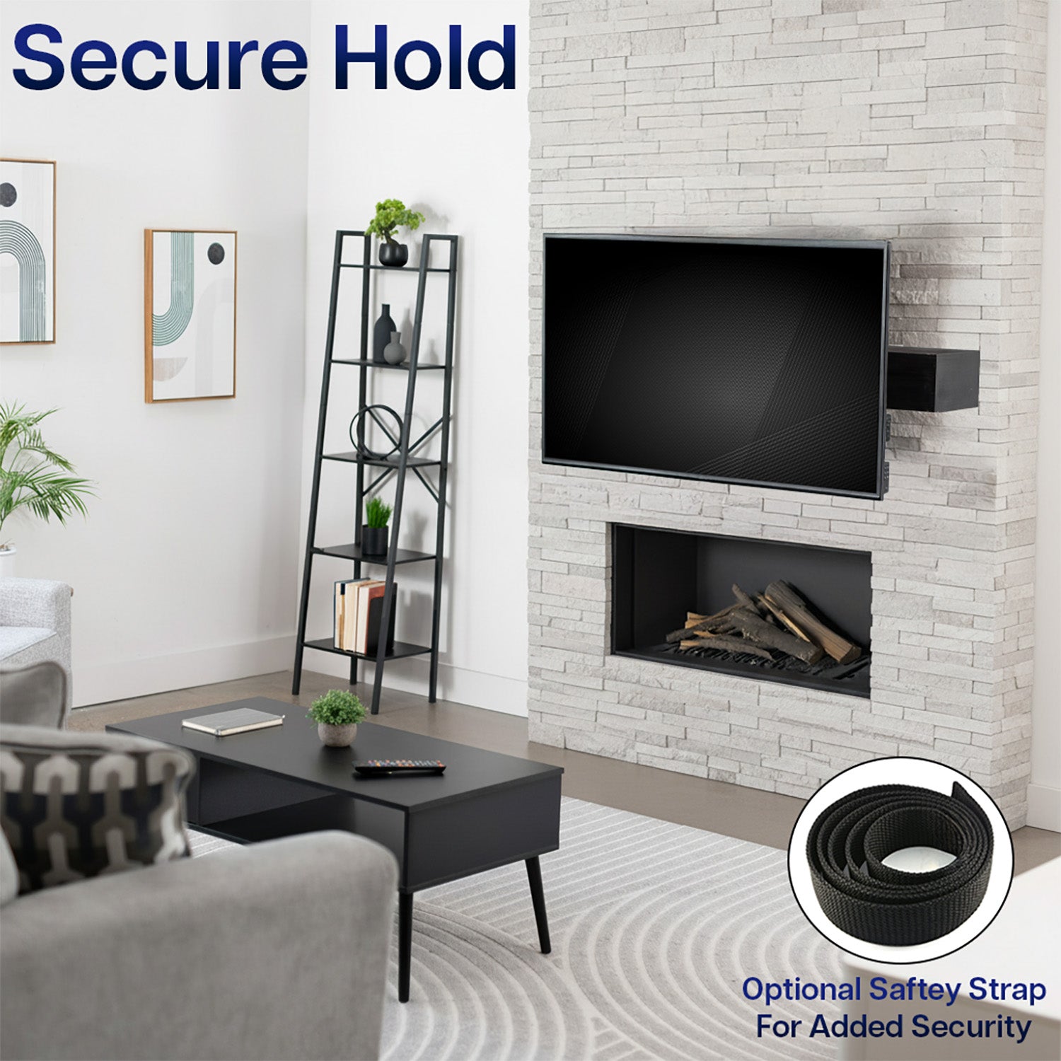 Optional safety strap included for additional security 