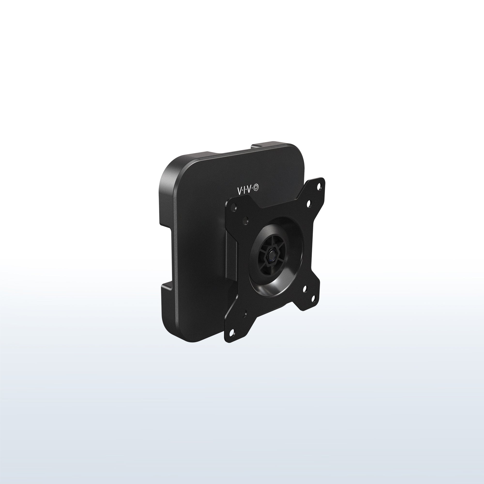 Black metal bracket with VIVO logo on a light gray background