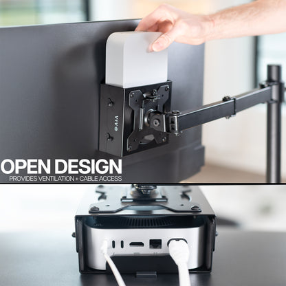 Open design allows for ventilation and cable access