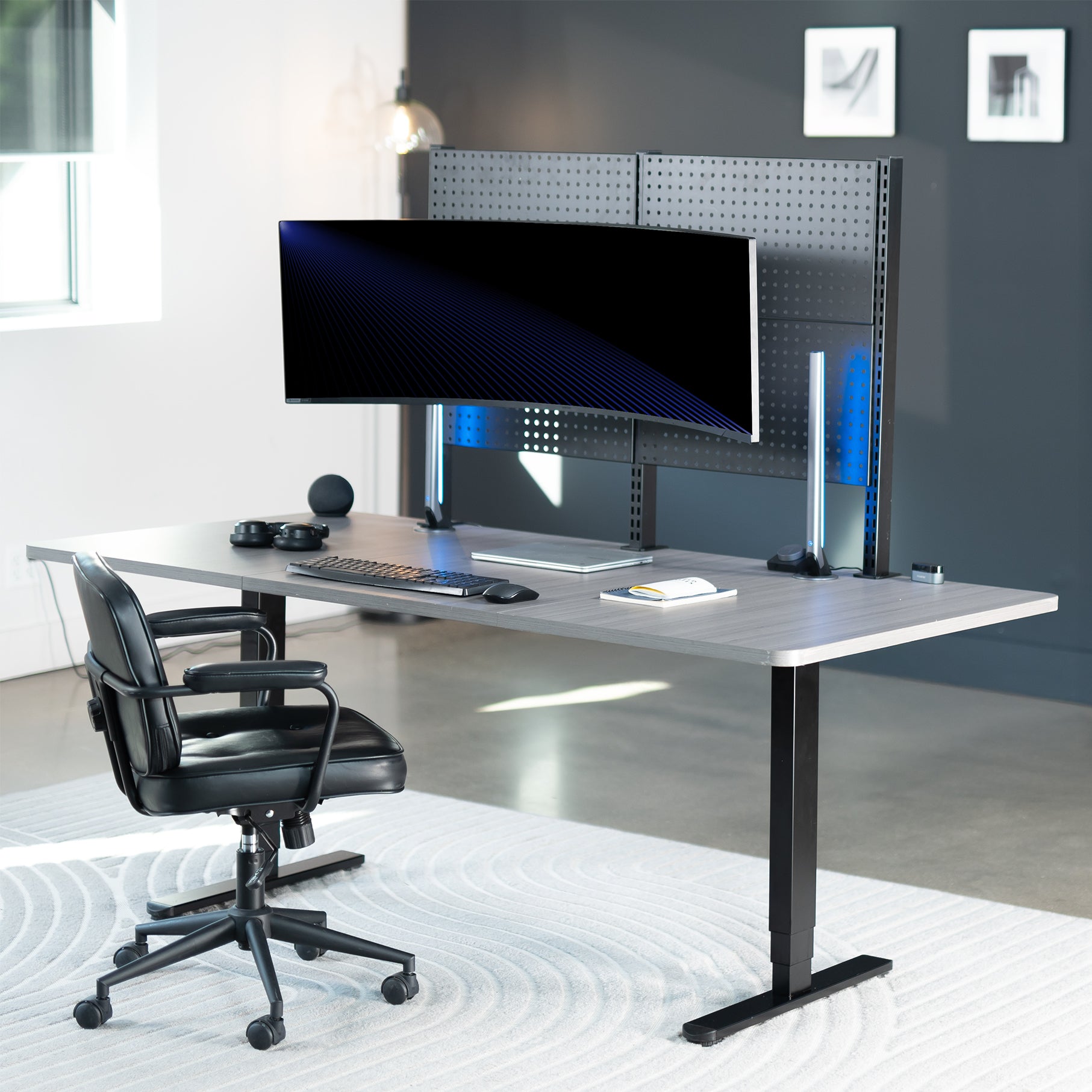 Single Ultrawide Monitor Pegboard Panel Mount - Up to 49" Screens