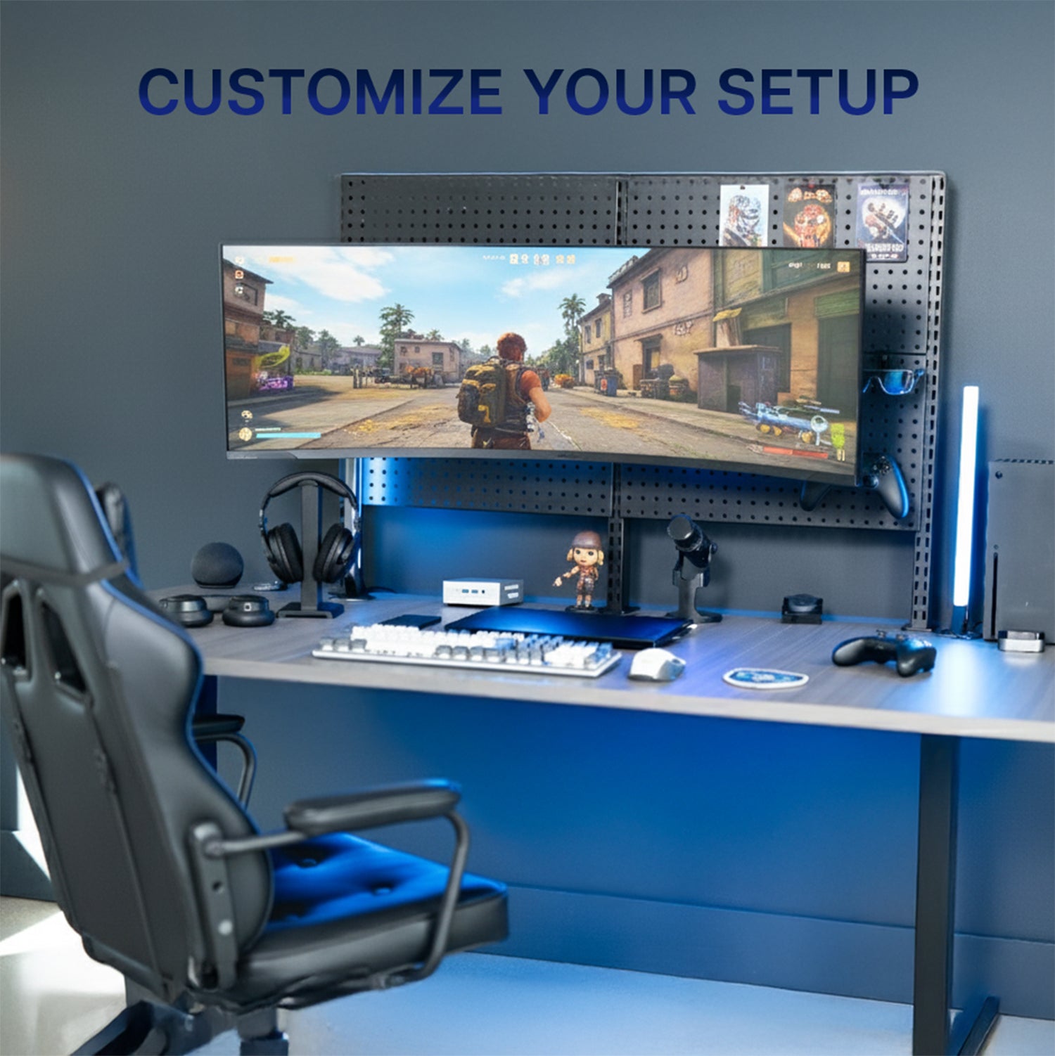 Single Ultrawide Monitor Pegboard Panel Mount - Up to 49" Screens