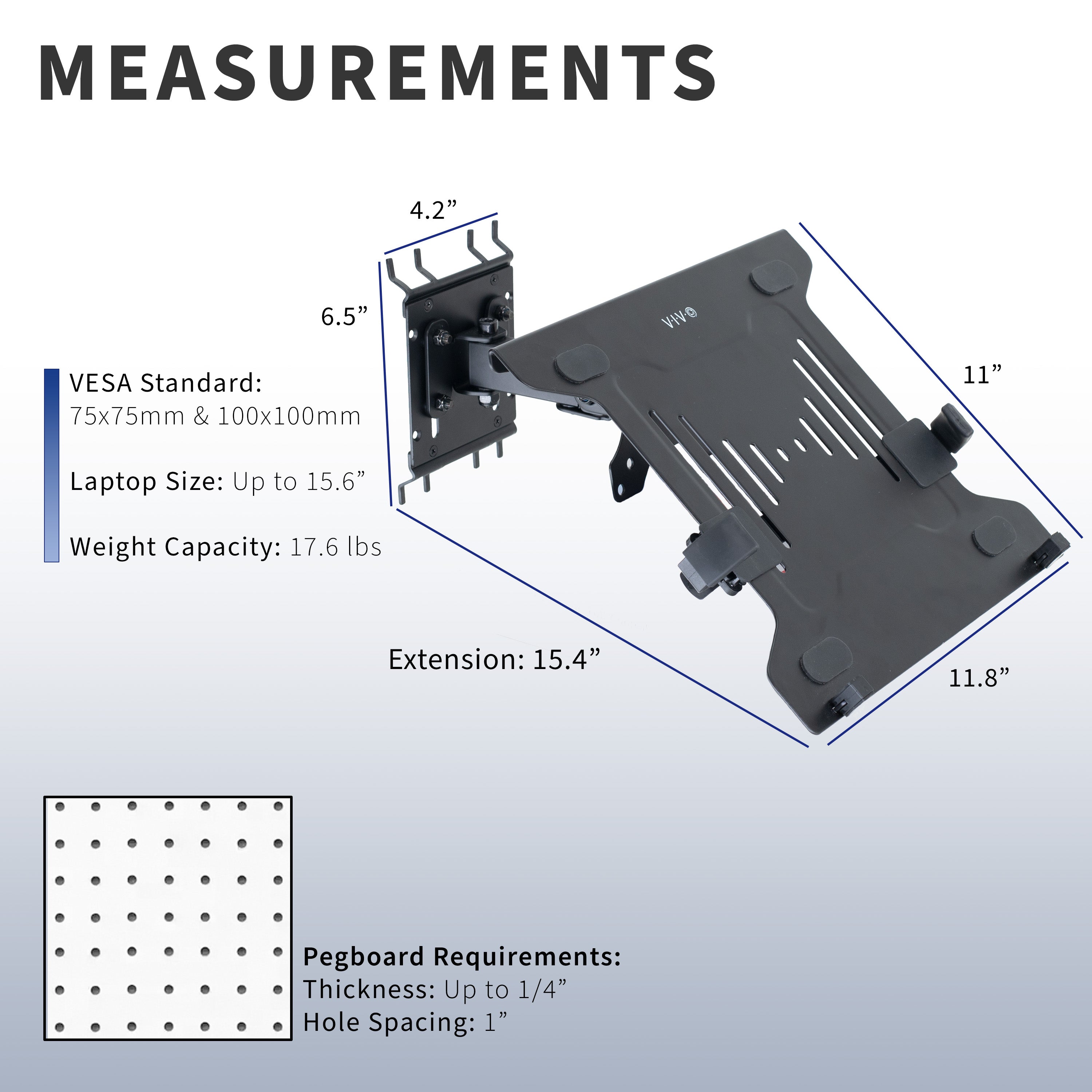 Pegboard Compatible Laptop Holder