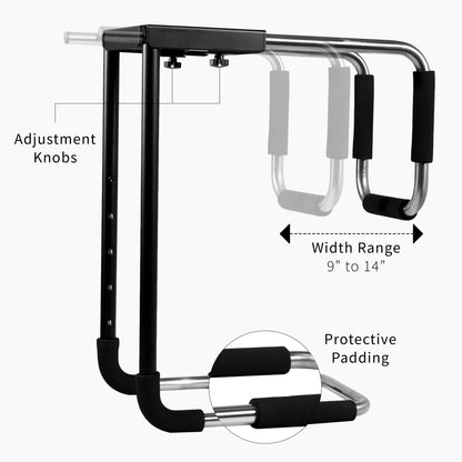 Large heavy-duty height adjustable and width adjustable under desk PC mount.