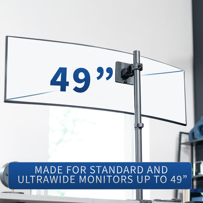 Pole Mount Ultrawide Monitor Bracket - Up to 49" Screens