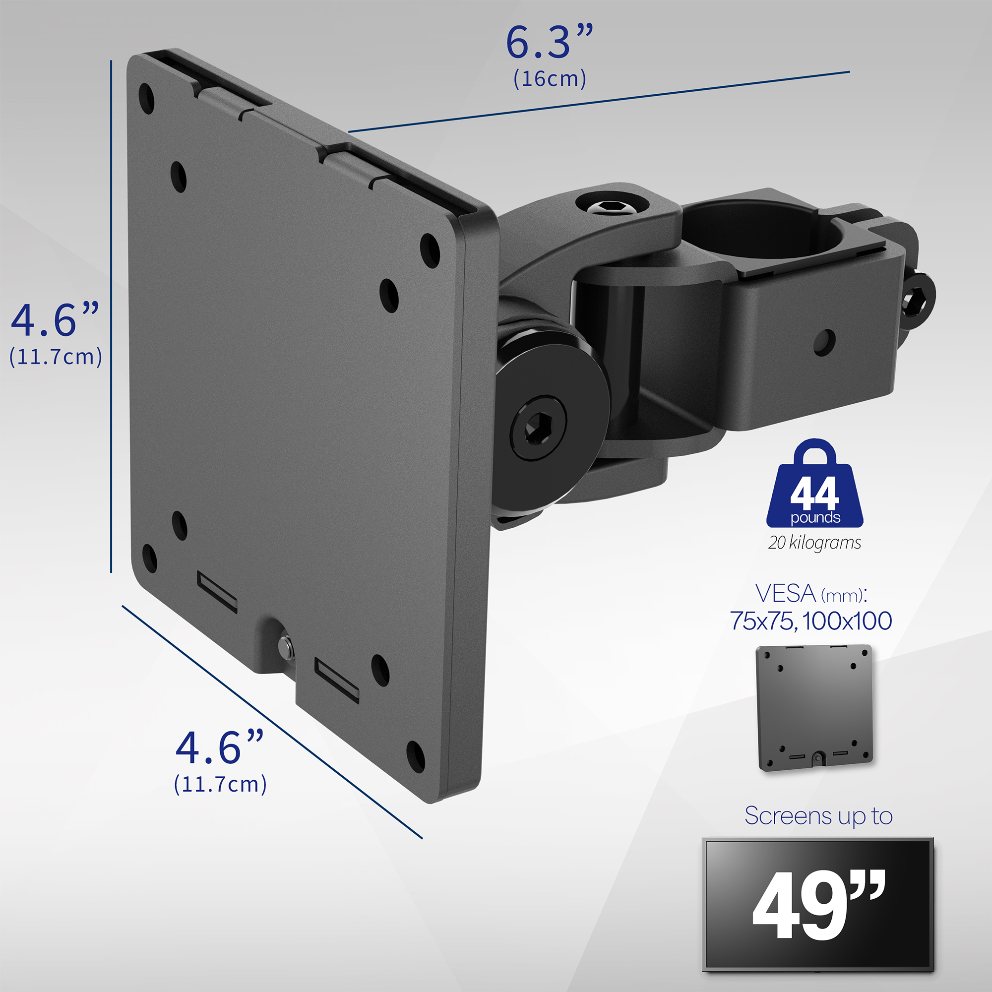 Pole Mount Ultrawide Monitor Bracket - Up to 49" Screens