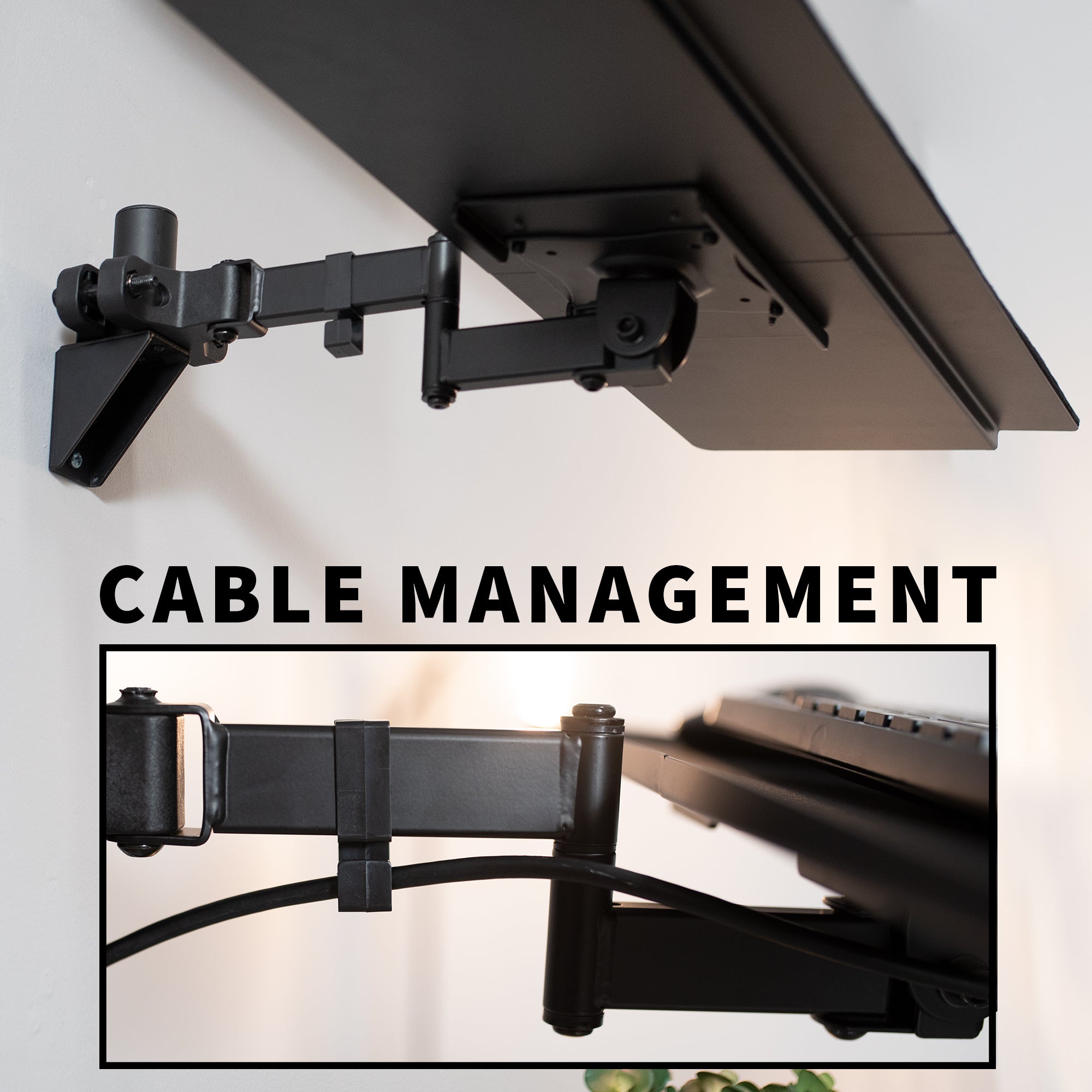 Cable Management provided to maintain a clean, organized workspace
