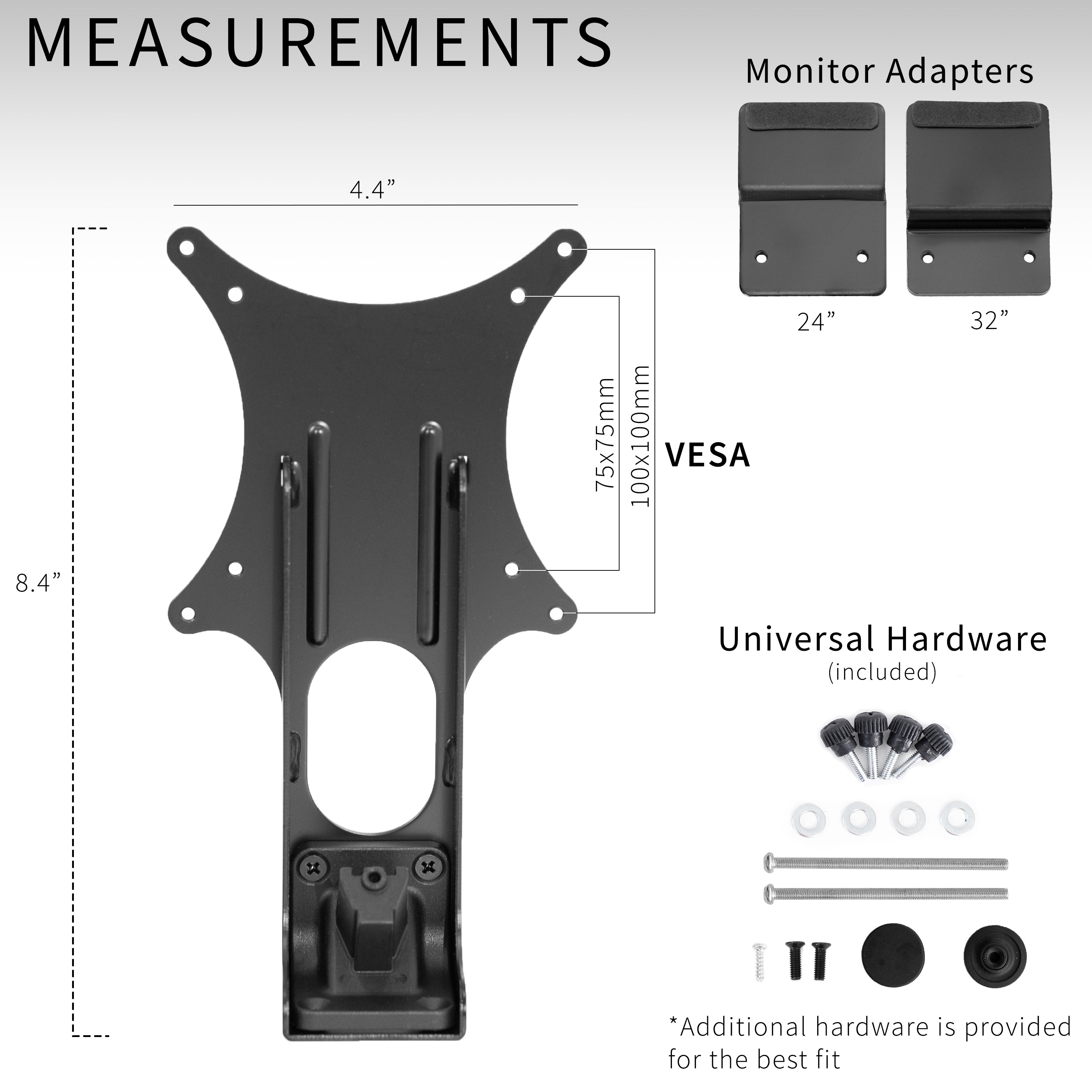 Quick Attach VESA Mount Adapter for Samsung CF397 and CRG5 Monitor Series