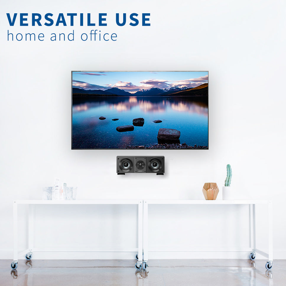 Versatile use of soundbar brackets that can be added to any space at work or home.