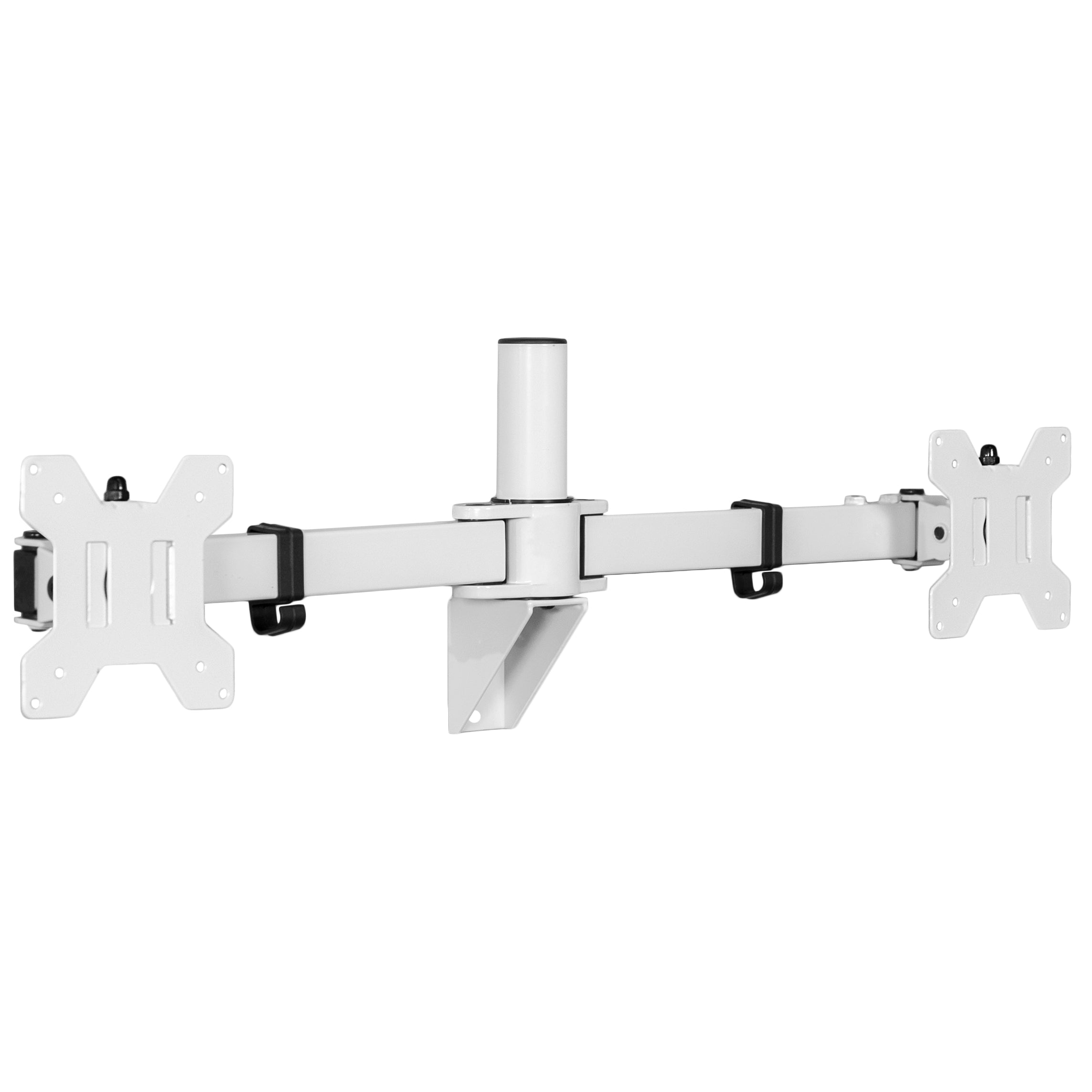 Telescoping adjustable dual monitor wall mount.